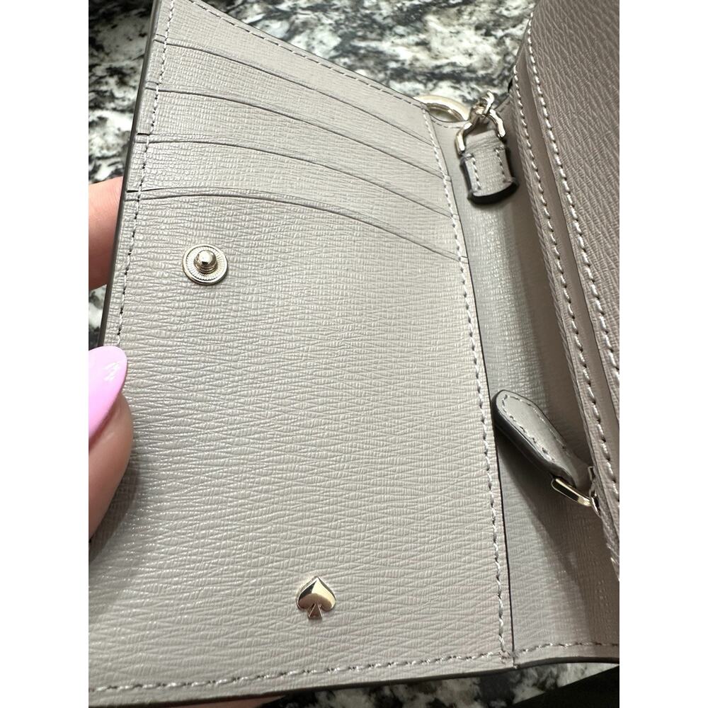 KATE SPADE MARGAUX Small Key Ring Wallet Refined Grain Peach Leather MSRP$98 - Picture 6 of 8